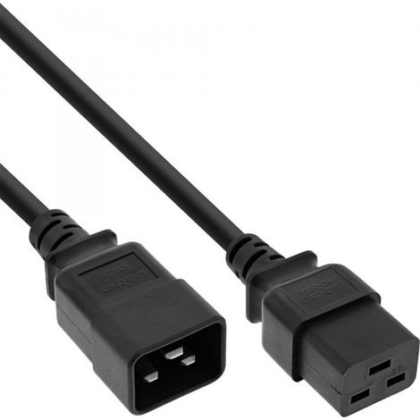 Cavo prolunga inline IEC 60320 C19 nero 2 metri 16 ampere