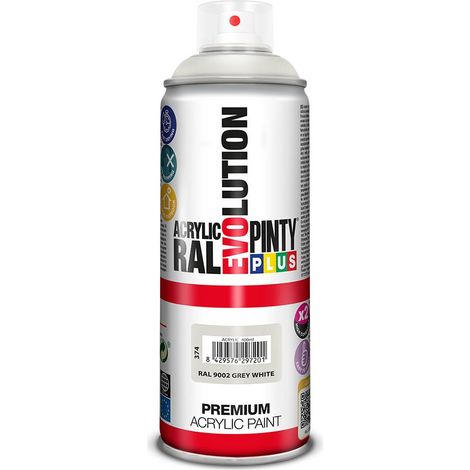 Vernice spray premium PintyPlus Evolution RAL 9002 Bianco grigiastro opaco 520cc