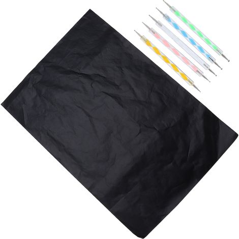100 feuilles de papier calque + 5 stylos à gaufrer. Papier à dessin A4 adapté au carton, au bois et au verre. (1/5)