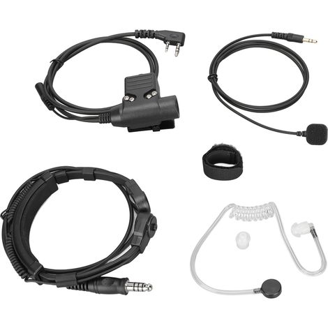 U94 PTT mit Fingermikrofon, einziehbarem 7,1-mm-Ohrhörer mit Kehlkopfsteuerung für Kenwood TK3107 (1/5)