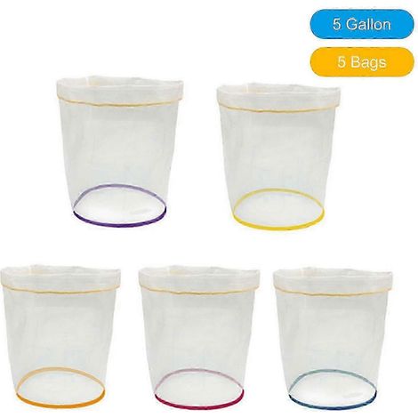 5-teiliges Set mit 5-Gallonen-Filterbeuteln, Bubble Bags, Kräutereis-Essenzextraktoren und Mikron-Extraktionsbeuteln mit Kordelzug (5 Gallonen, SZRH AC)