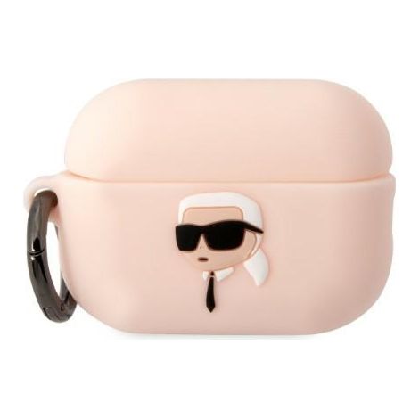 Karl Lagerfeld KLAP2RUNIKP AirPods Pro 2 (2022/2023) Hülle pink/pink Silikon Karl Kopf 3D (1/4)