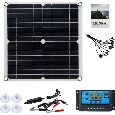 12W Panneau Solaire Mono Photovoltaïque Module 100A Contrôleur pour Car Caravan Home Garden Batterie Chargeur - RWPanneau solaire (1/5)