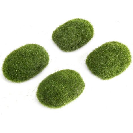 12 künstliche grüne Moosstücke, Dekosteine für Garten, Bonsai und DIY-Gartengestaltung (1/5)