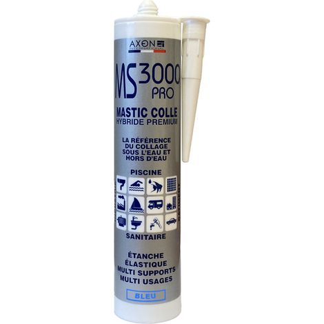 Mastic colle MS3000 Pro 290ml – Résistant à l'eau – Pour surfaces variées – Colle multi-usage professionnelle - BLEU 290 ML