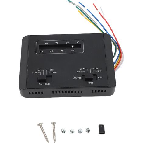 Thermostat climatisation camping-car simple étage – Chauffage refroidissement 55℉ à 90℉ remplacement Coleman Mach Series noir 7330F3852 (1/4)