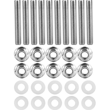 Kit de boulons de collecteur d'échappement en acier inoxydable noir pour Honda Acura (1/5)