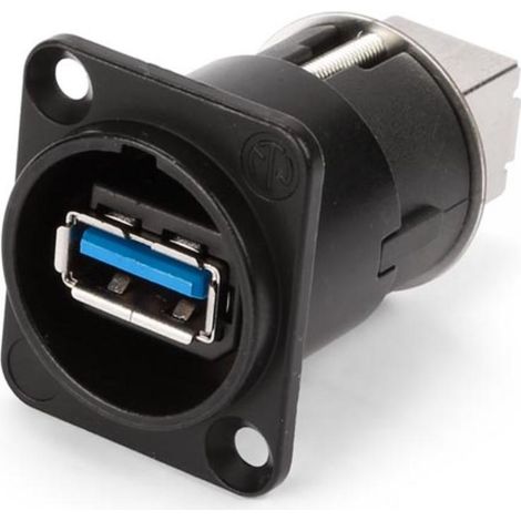 Neutrik - Interruptor de género USB 3.0 reversible (tipo USB A y USB B) - Caja niquelada tipo D (1/3)