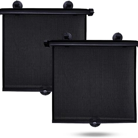 Einziehbare Sonnenschutzblenden für Autofenster (4er-Set)  Aufrollbare Sonnenschutzblenden, geeignet für Kinder und Babys  Verdunkelungsvorhänge fürs Auto  50 cm x 50 cm