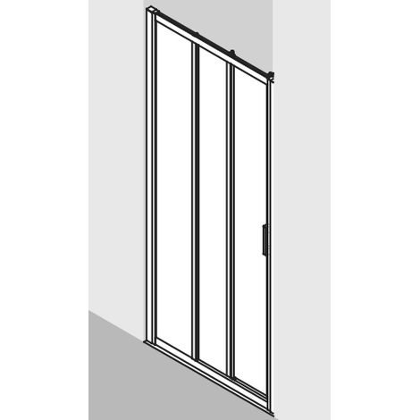 Kermi LIGA Gleittür G3L 950 x 2000mm silber mattglanz ESG klar