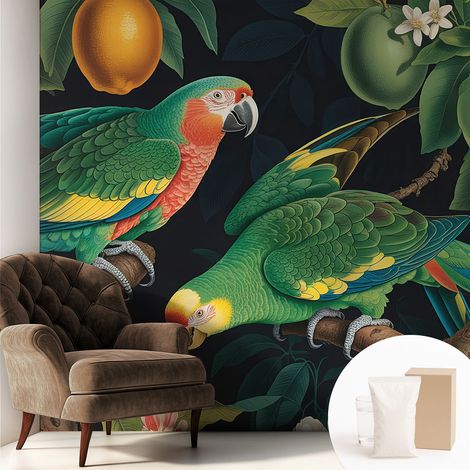 Papier peint intissé mural avec imprimé pour décoration pour salon pour chambre à coucher pour entrée Aventure tropicale 250x250 cm (1/5)