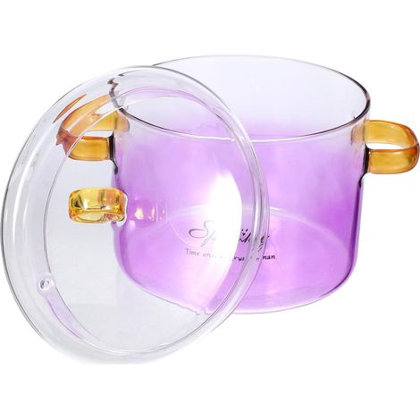 Marmite en verre ambré borosilicate 1,5 L, avec couvercle, résistante, micro-ondes et réfrigérateur (1/5)