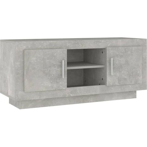 Meuble TV gris béton 102x35x45 bois d'ingénierie (1/5)
