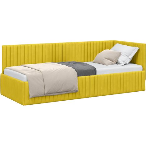 Maison Exclusive - Cornice del letto ad angolo Giallo 80 cm x 200 cm Velluto