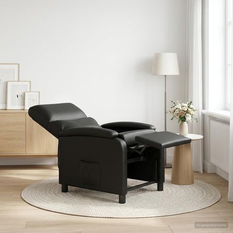 vidaXL Poltrona reclinabile Nero Similpelle (1/5)