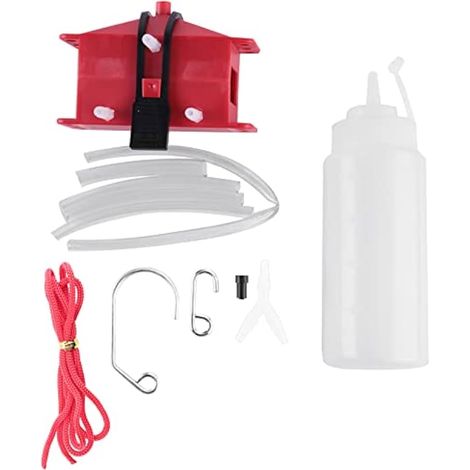 Kit de nettoyage de chaîne de moto - Outil de nettoyage universel pour chaînes de moto - Dispositif de lubrification rouge