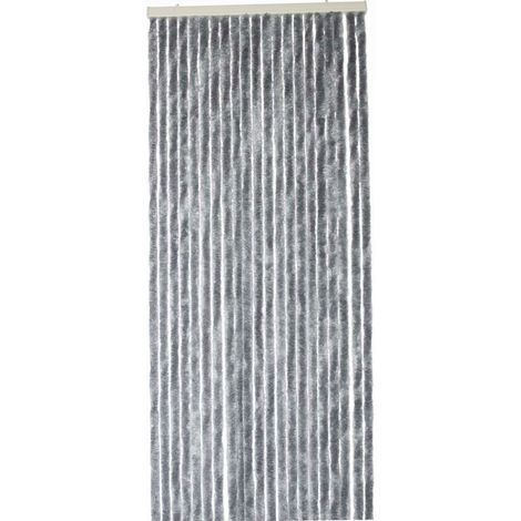 Werka Pro – Rideau chenille gris foncé uni 120 x 220 cm – Traitement anti UV – Fixation avec 2 anneaux – Pour portes et fenêtres - PRO 120 X