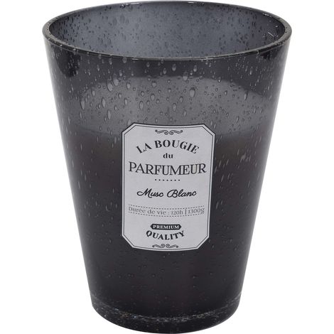 Bougie - HOME DECO FACTORY - Parfumée - Verre Bullé - Gris (1/3)
