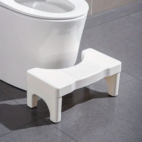 taburete de baño para adultos - Base extra ancha y superficie antideslizante, construcción de plástico resistente, con reposapiés ergonómico - Adecuado para personas mayores y mujeres embarazadas - Ta