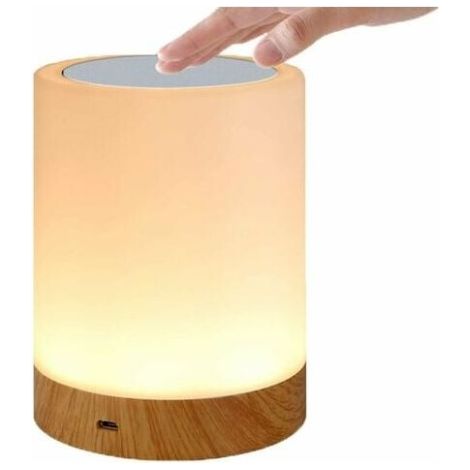 Lampe Tactile Led Pour Chambre À Coucher, Salon, Bureau - Lampe De Chevet Avec Capteur Rvb Changeant De Couleur - Port De Charge Usb (1/5)