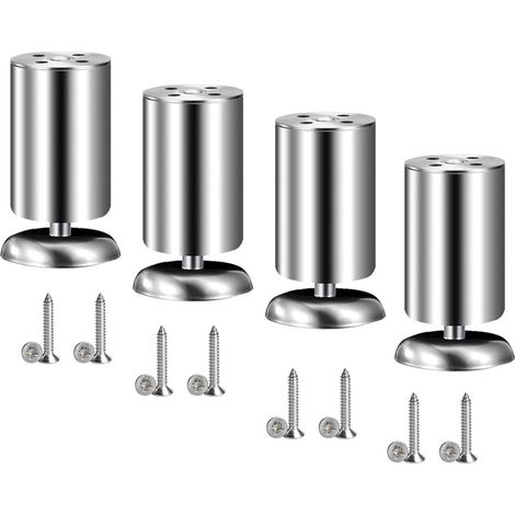 Vierteilige Möbelfüße aus Edelstahl, geeignet für Schreibtische, Sofas, Tische, 120 mm, silberfarben (1/5)