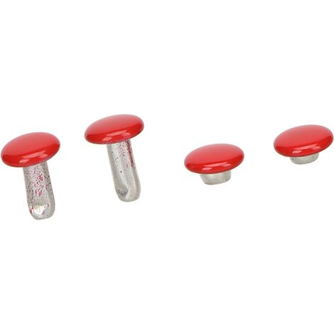 500 lots de rivets en fer double face 6x8mm, rivets décoratifs, rivets ronds pour sacs, ceintures, chapeaux et vêtements, rouge vif. (1/5)