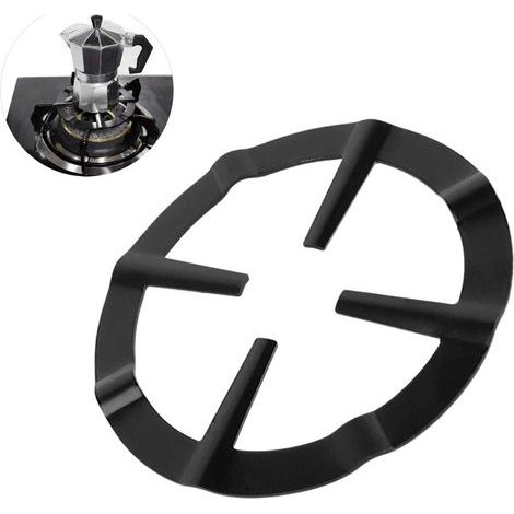 Kaffeekanne, italienischer Kaffeekannenständer aus Gusseisen, Kaffeekannenständer, Topfständer für Gasherd, Druckausgleichsringständer, schwerer Metallpfannengriff (1/5)