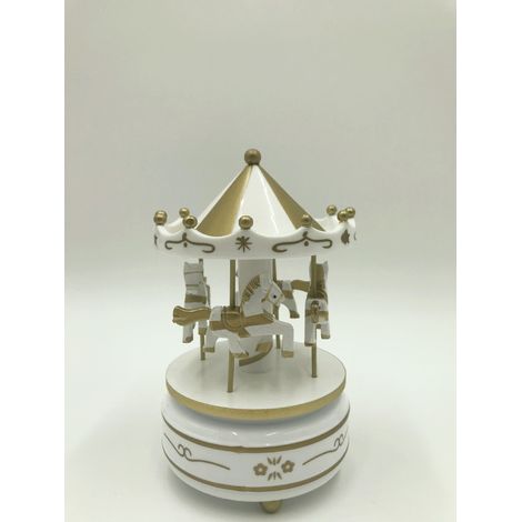 Boîte à musique carrousel avec rotation, décoration de Noël et gâteau d’anniversaire, accessoire de table festif, ornement musical pour maison et idée cadeau (1/5)