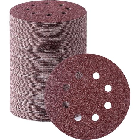 5-Zoll-Schleifpads mit 8 Löchern, Körnung 40, selbstklebend, 20er-Packung für Exzenterschleifer