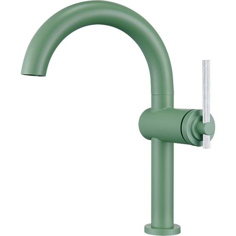 Robinet de lavabo, inox, vert, surélevé, pivotant, pour vasque (1/5)