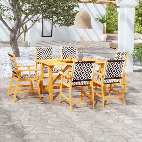 vidaXL 7 Piece Garden Dining Set Solid Acacia Wood (1/5)