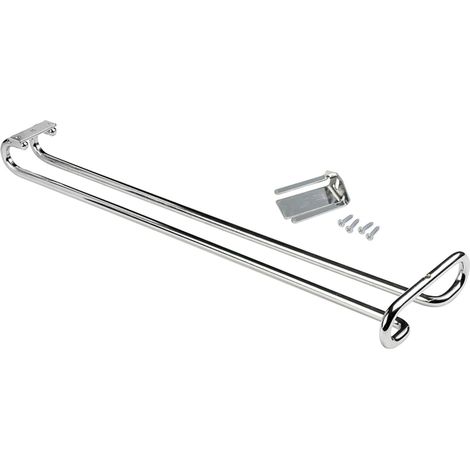 Emuca Soporte para copas para muebles de 1 línea, longitud 410mm, Acero, Cromado
