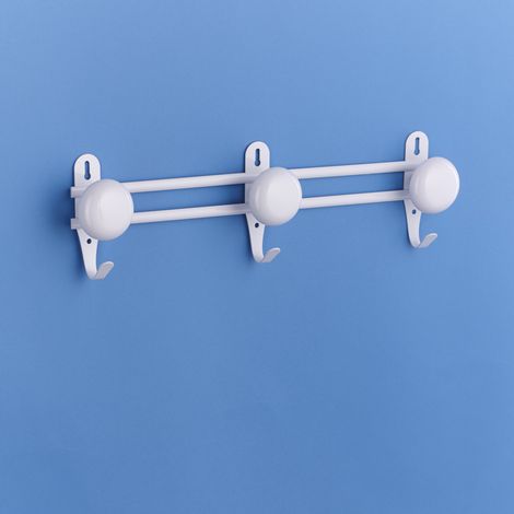 Porte-manteaux et patères sur lice laqué blanc 3 têtes longueur 400 mm - MOTTEZ (1/3)