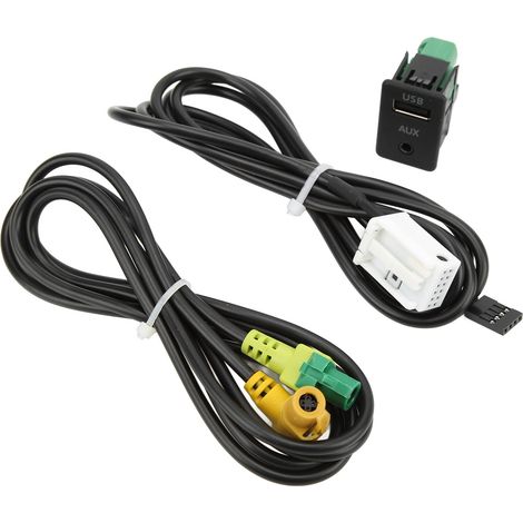 Câble Adaptateur USB AUX pour Autoradio RCD510 RNS315, Commutateur Audio Voiture, Remplacement Compatible VW B6 B7 CC, Fil de Connexion (1/5)