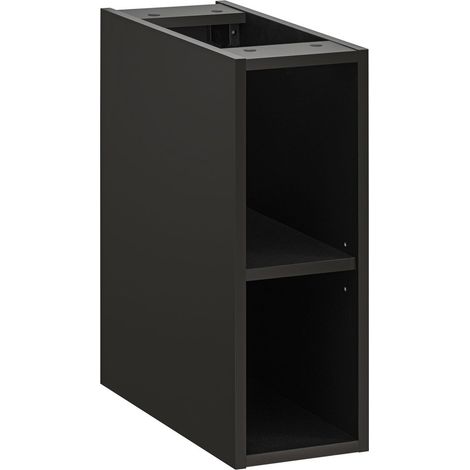 Etagère - extension de salle de bain suspendue XILO NOIR 20 cm - style industriel (1/5)