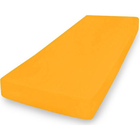 Hochwertiges Jersey-Spannbettlaken 110x190, 120x200x20, gelb05, matt (1/5)