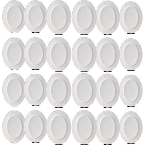 Plat ovale - JUANIO - JUANIO - Lot de 24 - verre opale blanc - 22 x 15 cm (1/3)