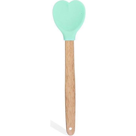 Cuillère à soupe suspendue en silicone uni couleur cœur, cuillère à dessert, ustensile de cuisine QingHai KSUGreen