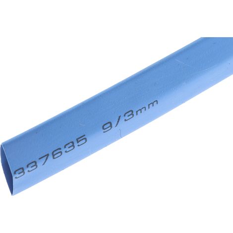 Gaine thermorétractable RS PRO, Dia. 9mm Bleu rétreint 3:1, 5m ( Prix pour Bobine de 5 Mètres )