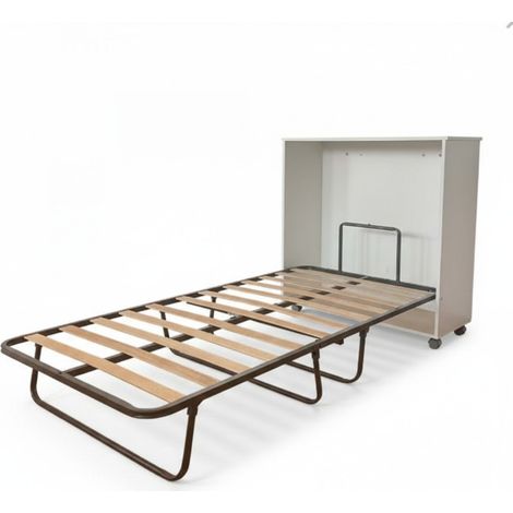 Lit pliant mélamine blanc 90x190cm