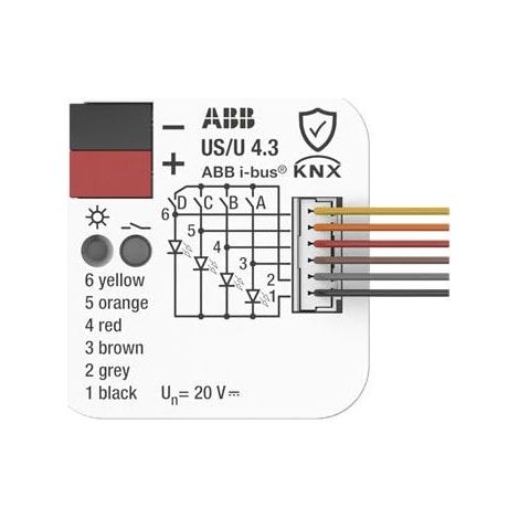 Componente domótico ABB us/u4.3 compatible KNX dimensiones 10x10x3 cm