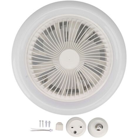 BARKBUSTERS  30W Ventilateur Plafond Avec Lumiere,ventilateur De Plafond ,ventilateur Silencieux Plafond,E27 plafonnier LED À Intensité Variable,3vitesses,Temporisable (Blanc) (1/4)