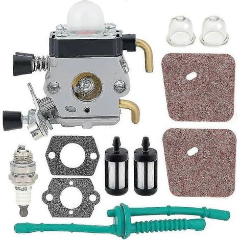 Kit carburateur avec filtre à air, joints et durite d'essence pour débroussailleuse et taille-haie Stihl FS45, FS55, FS38, KM55, HS45 et HL45 (1/5)