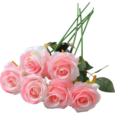12 roses artificielles, aspect réaliste, couleurs éclatantes, résistantes à la lumière, roses artificielles, bouquet, décoration de mariage (1/5)