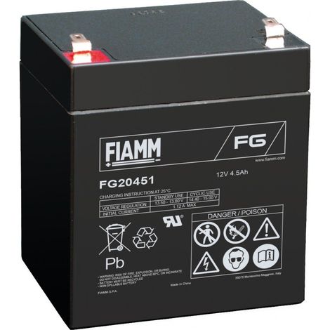 Batteria al piombo ermetica 12V 4,5Ah - Fiamm FG20451