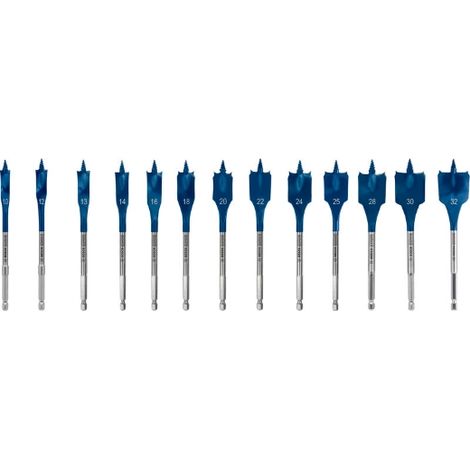 Set de expert self cut speed deflat cutter bits 10/12/13/14/16/18/20/22/24/25/28/30/32 mm, 13 Stück für Bohrer/Schraubendreher