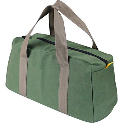Grand sac de rangement pour outils d'entretien, épais et résistant à l'usure, sac à outils portable multifonctionnel, sac en toile de grande capacité, 20 pouces, vert militaire (1/5)