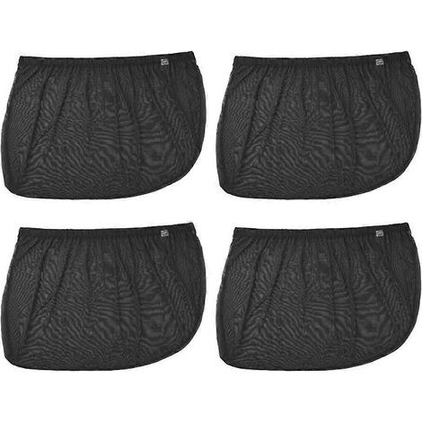 Lot de 2 housses de protection solaire en maille pour vitres de voiture (lunette arrière et pare-soleil avant) : isolation thermique et protection contre les moustiques.-23X17.5X8cm-Black