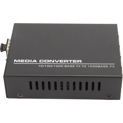 Convertisseur de média fibre optique Gigabit, 1 port optique, 4 ports électriques, portée jusqu'à 25 km, port RJ45, émetteur-récepteur fibre optique, module SFP, prise UE 100-240 V (1/5)
