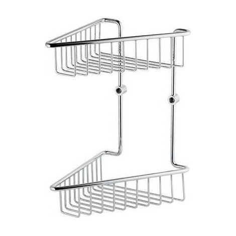 PORTASAPONE-OGGETTI ANGOLARE DOPPIO IN OTTONE Misura: LxHxP -190x305x195 mm